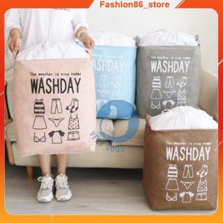Giỏ đựng bảo quản quần áo vintage bằng vải cỡ lớn, túi đựng chăn màn, đồ đạc đa năng washday gấp gọn HL7
