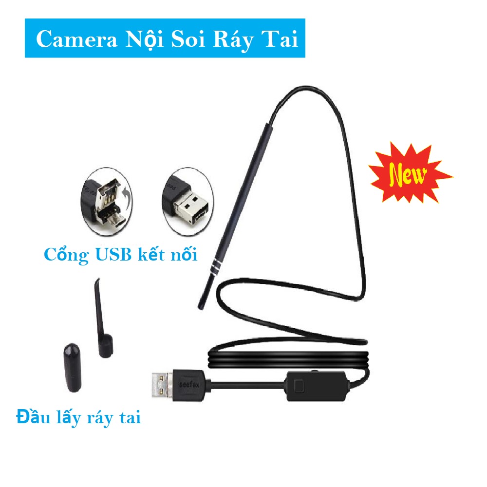 Camera Nội Soi Không Dây, Que Lấy Ráy Tai Siêu Nét Tại Nhà - Wifi- Chống nước- Dễ Sử Dụng