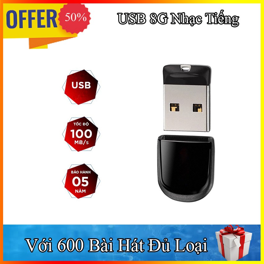 USB Ô tô [8GB Nhạc tiếng] Phụ kiện USB Ô tô cao cấp, Nhạc Mp3 320Kbps
