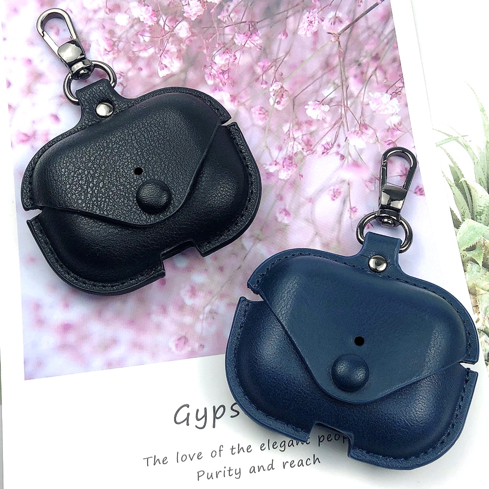 Vỏ bọc bảo vệ hộp sạc tai nghe không dây Airpods 1 2 Pro 3 bằng da thời trang