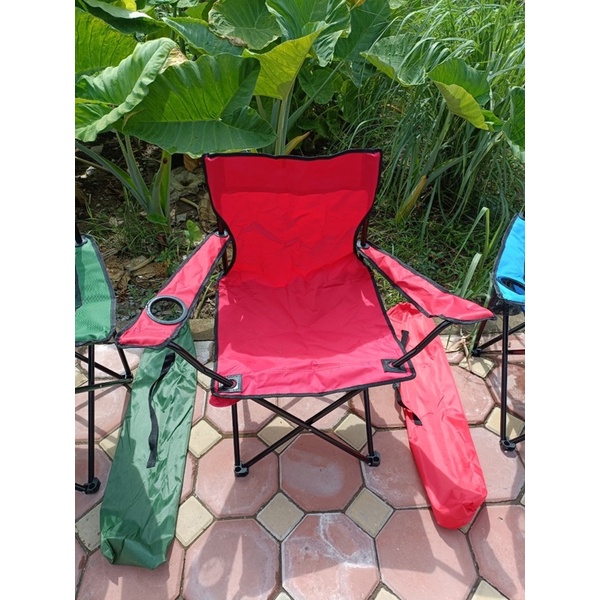 Ghế đa năng gấp gọn, dùng đi câu, dã ngoại, ghế có tựa tay và khe để bình nước