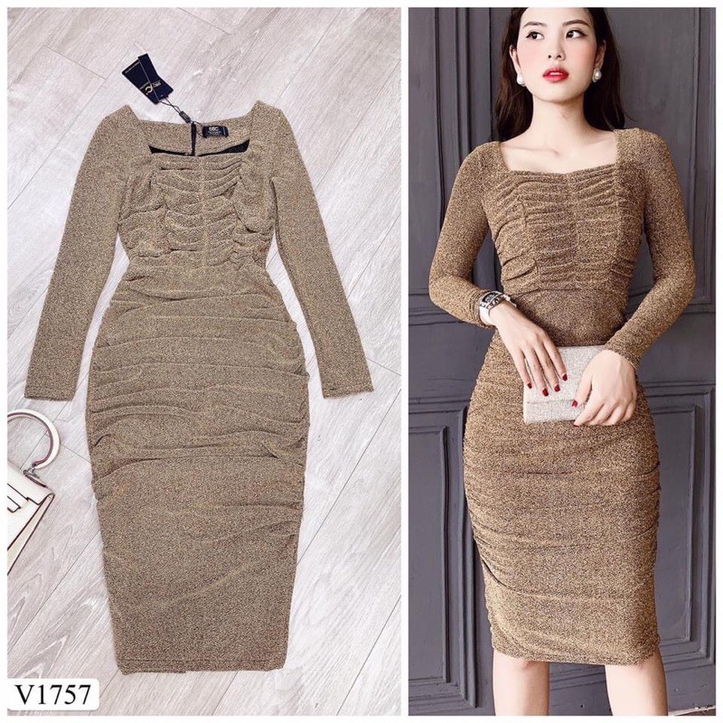 SỈ VÁY BODY GẤP LY KIM TUYẾN