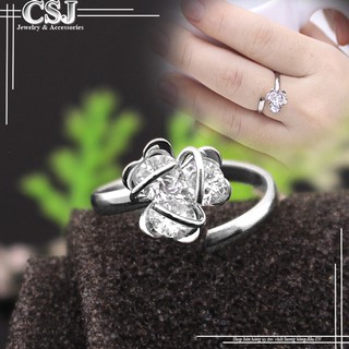 Nhẫn inox nữ 3 viên xoay free size