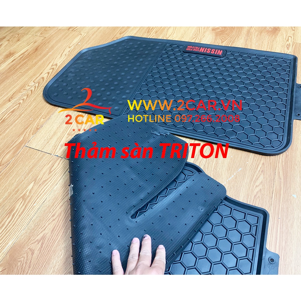 Thảm sàn, Lót Sàn Cao Su Xe Triton 2016-2021, Hàng Cao Su Đúc Ko Mùi - M03