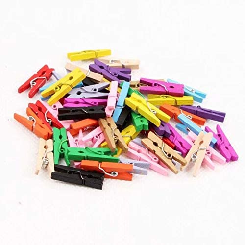 Bộ 50 chiếc kẹp gỗ mini 25mm dùng để trang trí tiện dụng