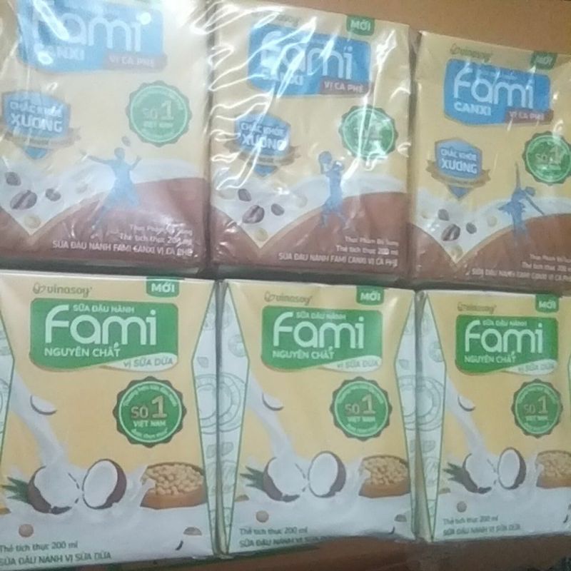 Sữa đậu nành fami vị phô mai, đường đen,  sữa dừa và cà phê