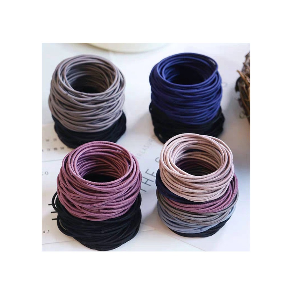 SET 100 DÂY BUỘC TÓC MIX NHIỀU MÀU / COMBO 100 DÂY THUN CỘT TÓC NHIỀU MÀU