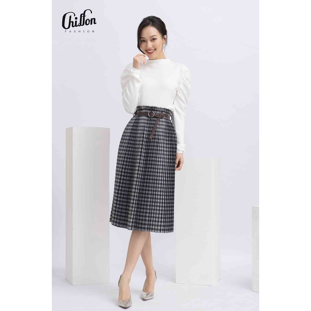 Áo len dài tay vai bồng, Áo len công sở thiết kế Chiffon | BigBuy360 - bigbuy360.vn