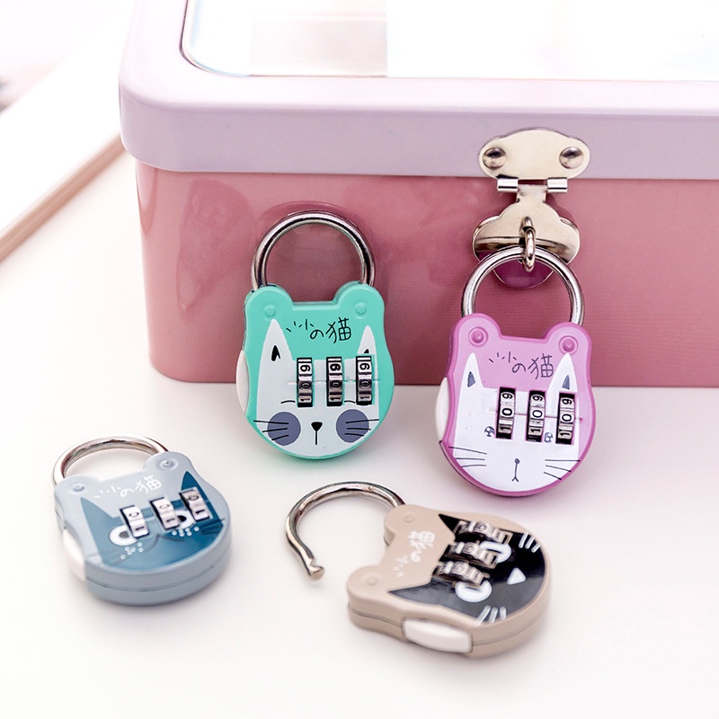 Ổ khoá vali số mini 3 số siêu dễ thương - Gấu Xám House