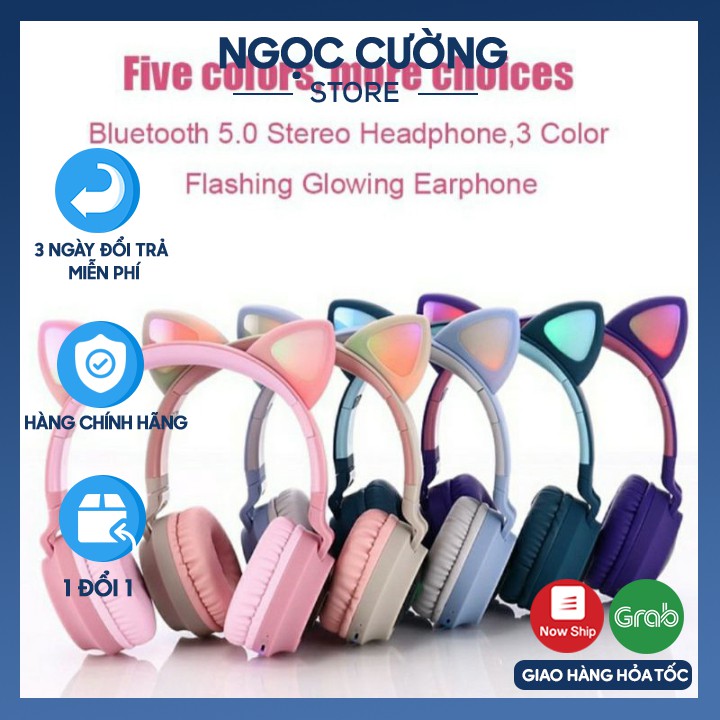 [Mã ELFLASH5 giảm 20K đơn 50K] Tai Nghe Mèo Bluetooth, Headphone Tai Mèo Dễ Thương Có Mic,Âm Bass Mạnh Mẽ Siêu Ấm