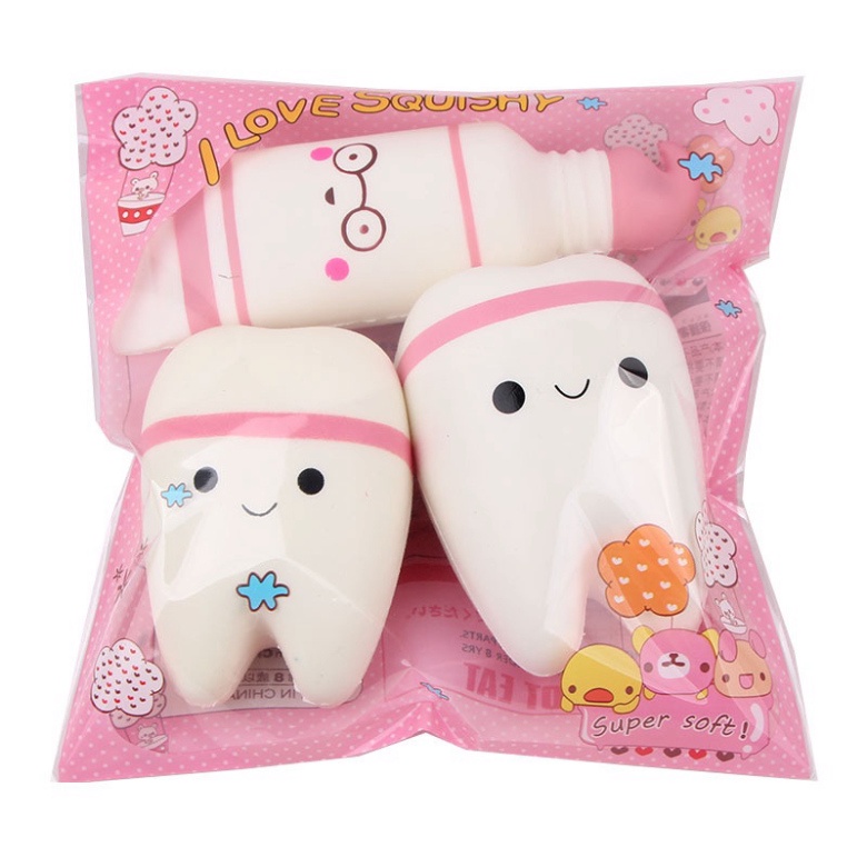 Squishy Lớn JUMBO Hình CÁI RĂNG Đồ Chơi Xốp Giảm Stress Hình mềm mịn dễ Thương đàn hồi Cho Bé