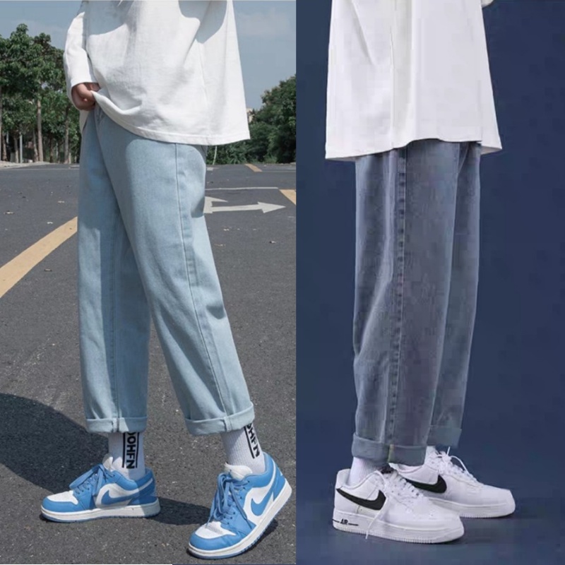 Quần Jean Nam Baggy ống suông, rộng xanh sky, xanh sáng hottrend hàn quốc 2021-Trend Clothing!