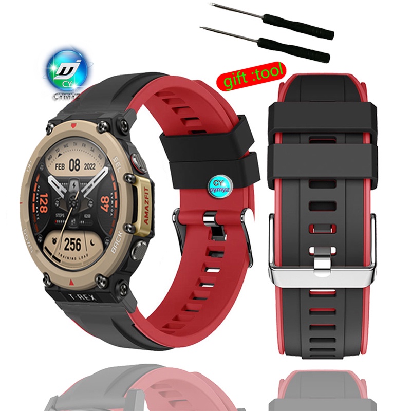 Dây Đeo Thay Thế Chất Liệu Silicon Màu Trơn Cho amazfit t rex 2 t rex2 t rex 2