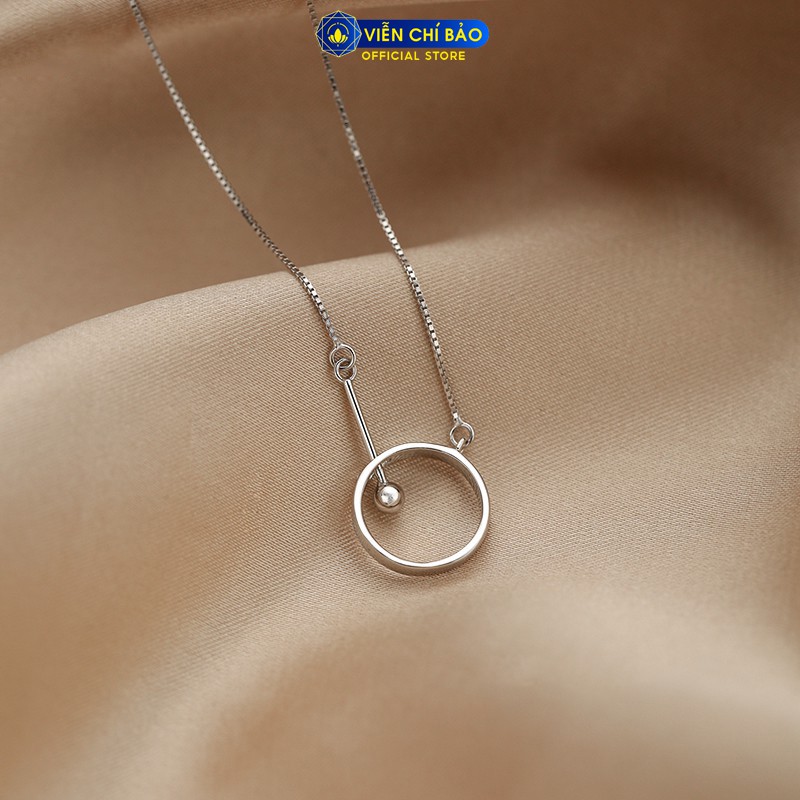 Dây chuyền bạc nữ mặt tròn chất liệu bạc 925 thời trang phụ kiện trang sức nữ Viễn Chí Bảo D400111