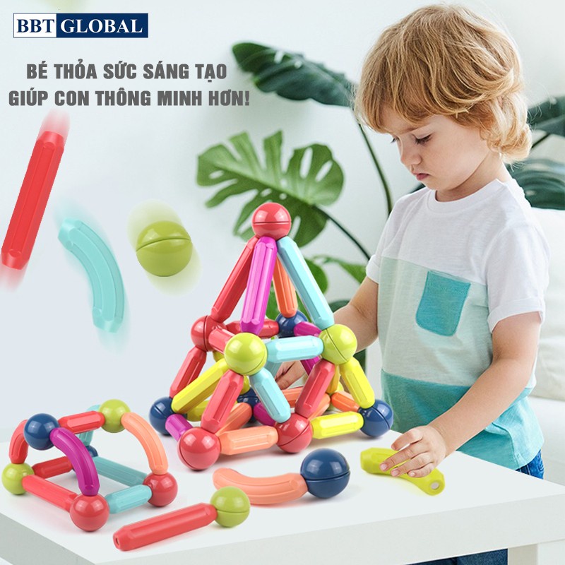 Đồ chơi xếp hình nam châm thông minh 130 chi tiết CLB-4