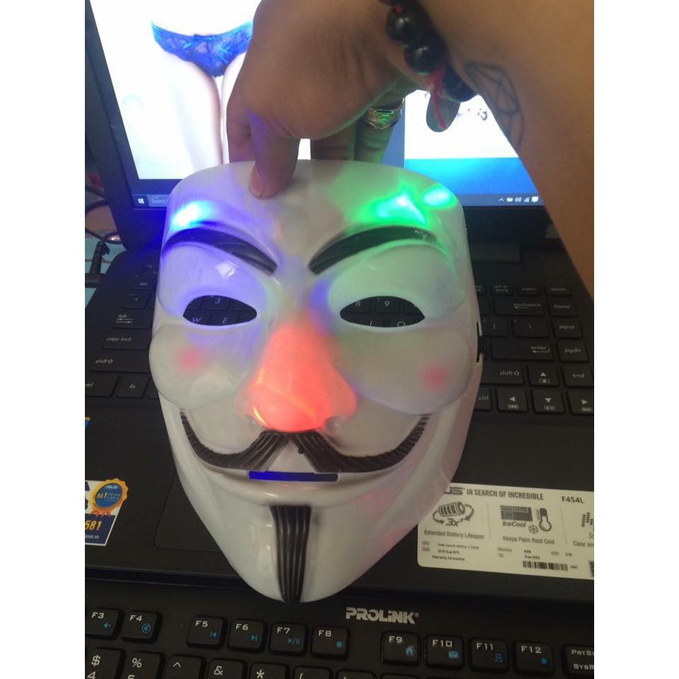 Giảm Giá Mặt Nạ Hóa Trang Hacker Anonymous Đèn Led 7 Màu Cao Cấp Bmã Br -  Beecost