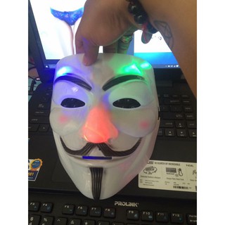 MẶT NẠ HÓA TRANG HACKER anonymous đèn led 7 màu cao cấp otoke