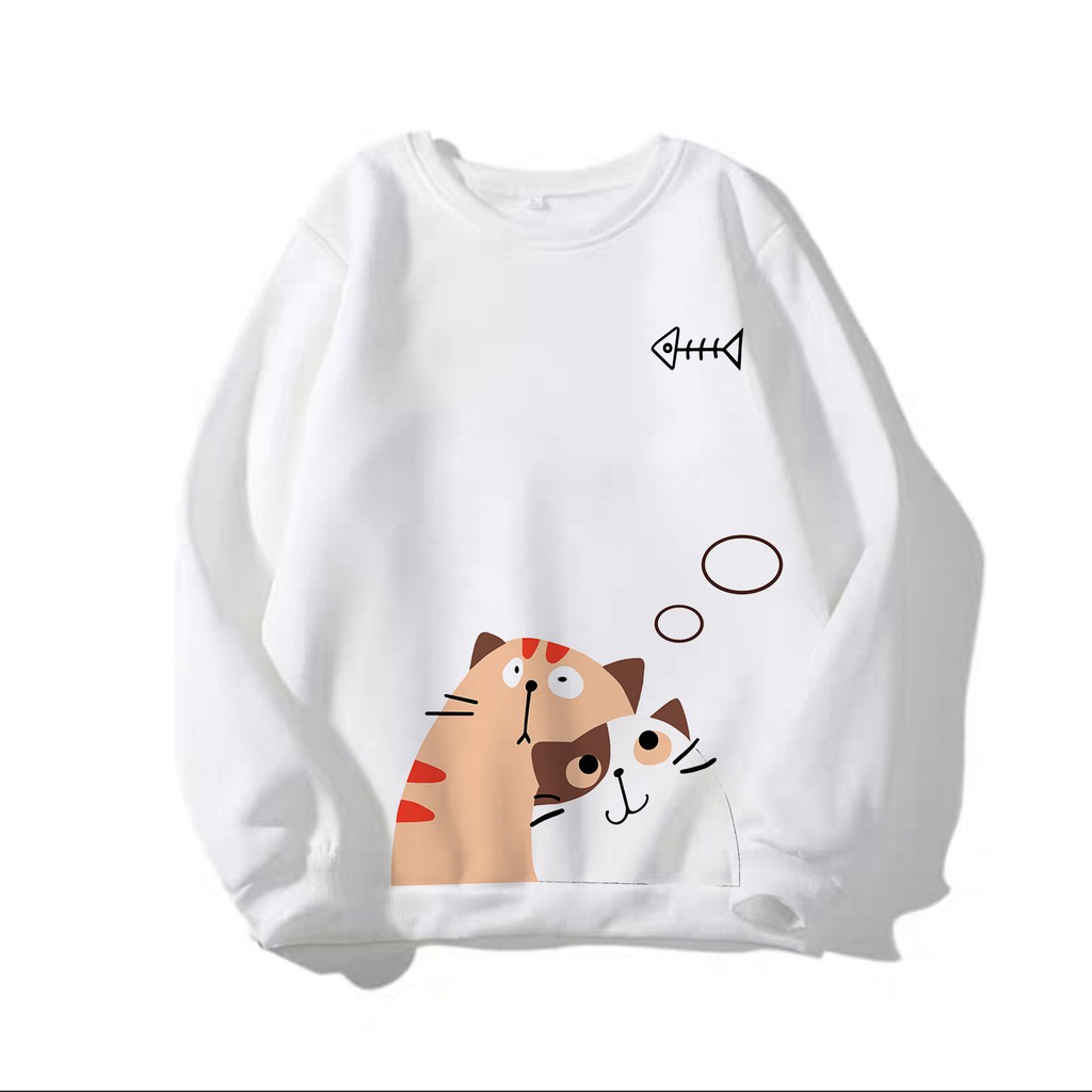 Áo Sweater In Hình Mèo Kute Phù hợp làm áo lớp áo nhóm