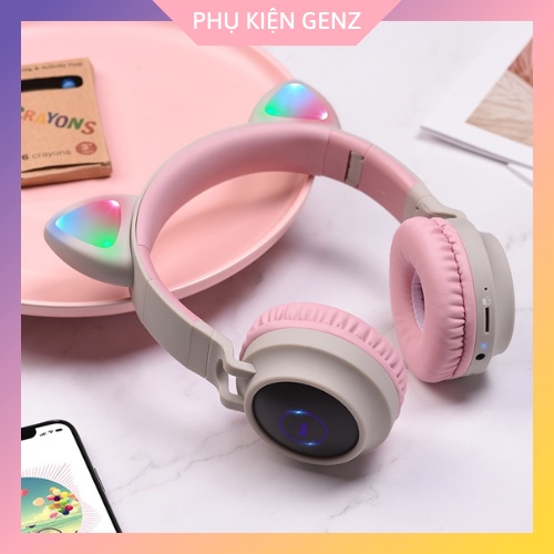Tai Nghe Bluetooth Chụp Tai Hoco W27 Tai Mèo Có Đèn LED - Bảo Hành 1 Năm