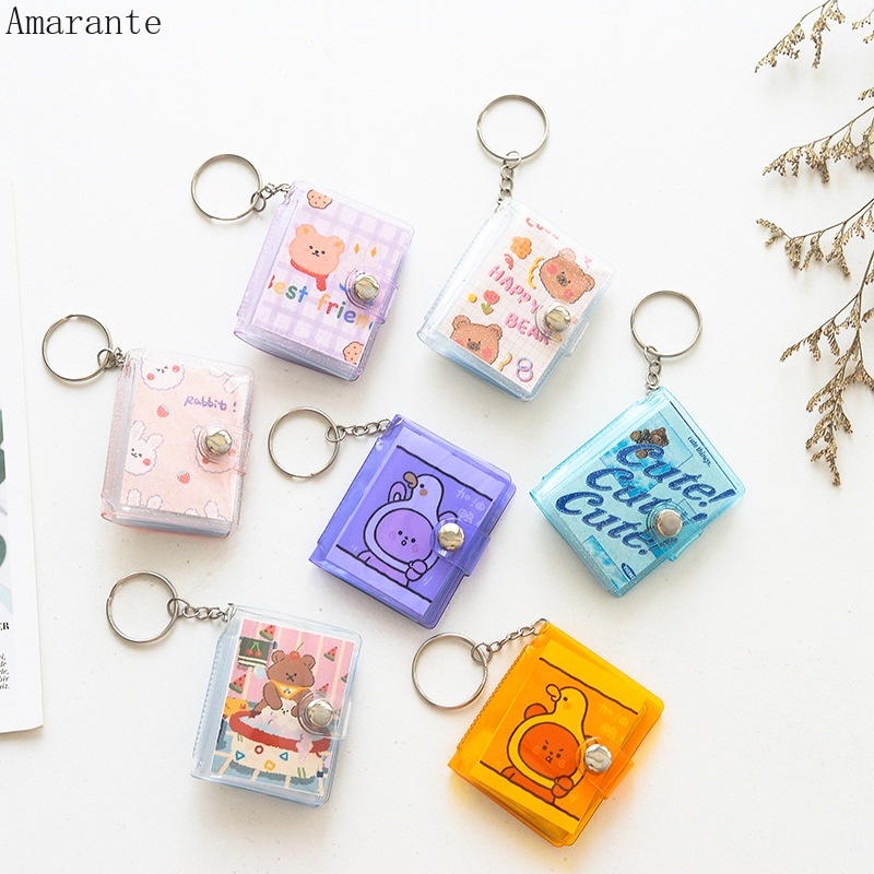 Album Ảnh 1 Inch 16 Ngăn Trong Suốt Lấp Lánh Kèm Móc Khóa