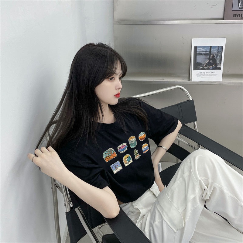 Áo Thun Crotop Form Rộng Unisex Tay Ngắn In Hình 8 ICON Siêu Chất Ulzzang Style Hàn Quốc TTT0168