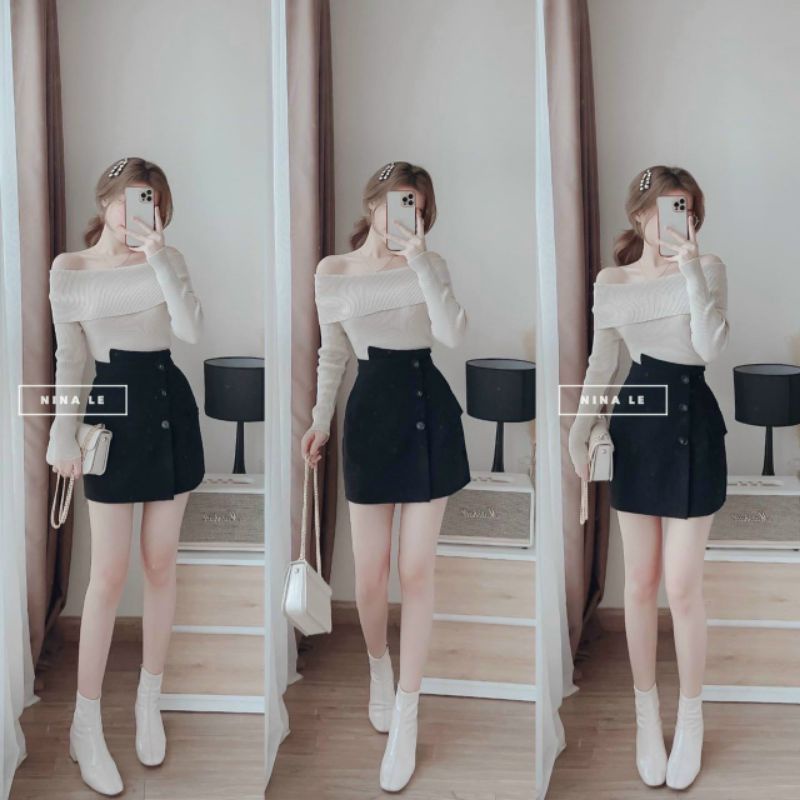 Áo Bẹt vai tay dài siêu Đẹp Sang Chảnh - A001