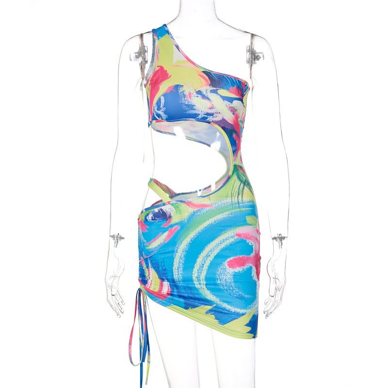 Đầm trễ vai phối dây rút dáng ôm phong cách quyến rũ cho nữ