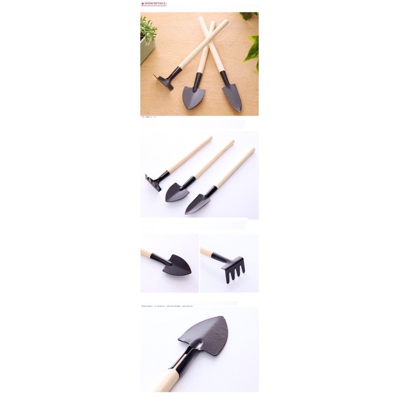 BỘ 3 CÀO, XẺNG, THUỔNG MINI XỚI ĐẤT TRỒNG SEN