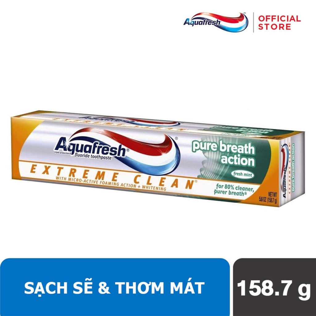 Kem Đánh Răng Aquafresh Làm Sạch Và Thơm Mát Extreme Clean Pure Breath 158.7g