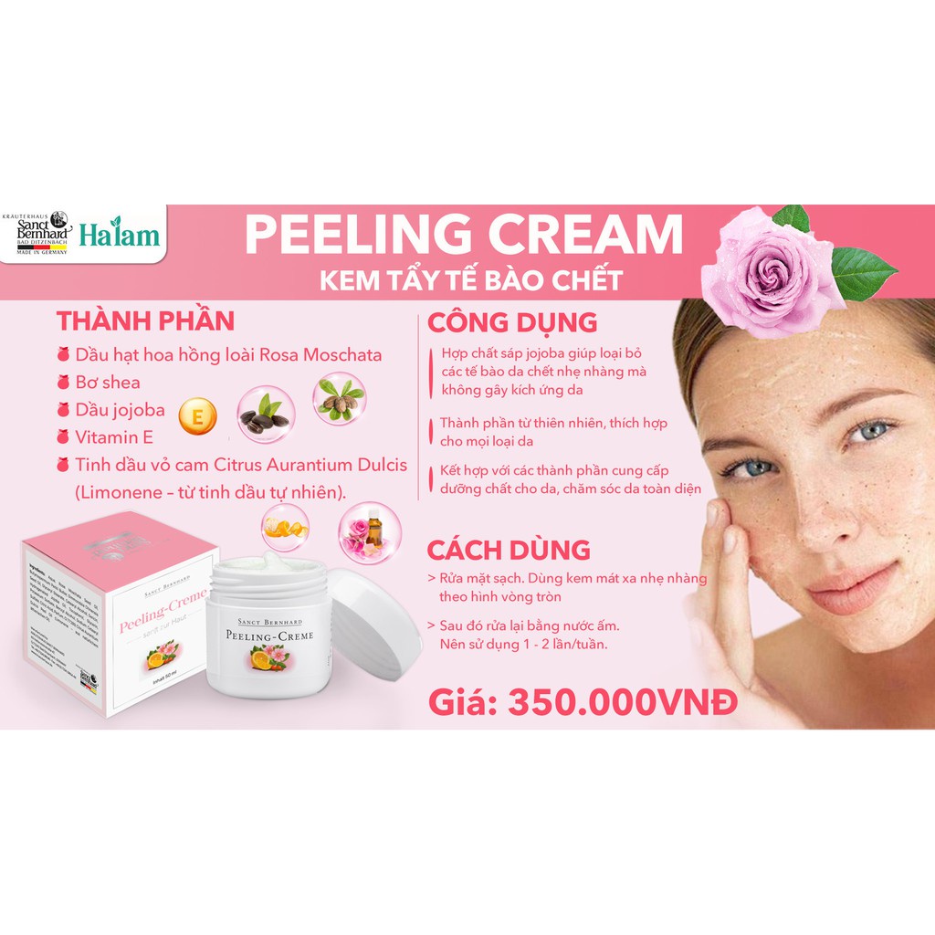 Kem tẩy tế bào chết Peeling Creme 50ml - Chính hãng Sanct Bernhard Đức
