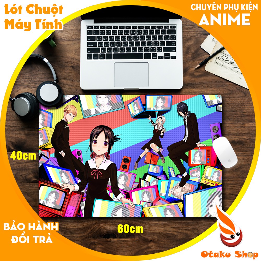 { Mouse pad cỡ lớn } Lót chuột Anime Kaguya-sama chất liệu cao su để trên bàn di chuột chơi game kích thước 60x40cm