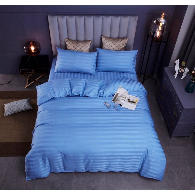 CHĂN GA KHÁCH SẠN - CHĂN GA SỌC COTTON