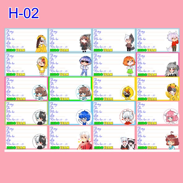 Nhãn vở Hero Team