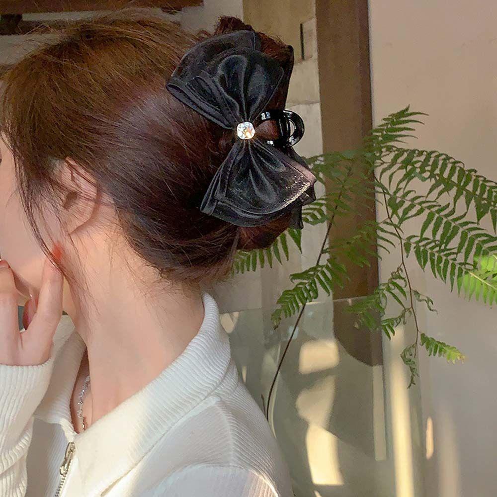 Kẹp Tóc Nơ Lưới Cỡ Lớn Phong Cách Hàn Quốc Thời Trang