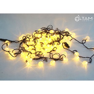 Dây đèn led Thái Lan trái bi bọt nước màu Vàng ấm DLTT
