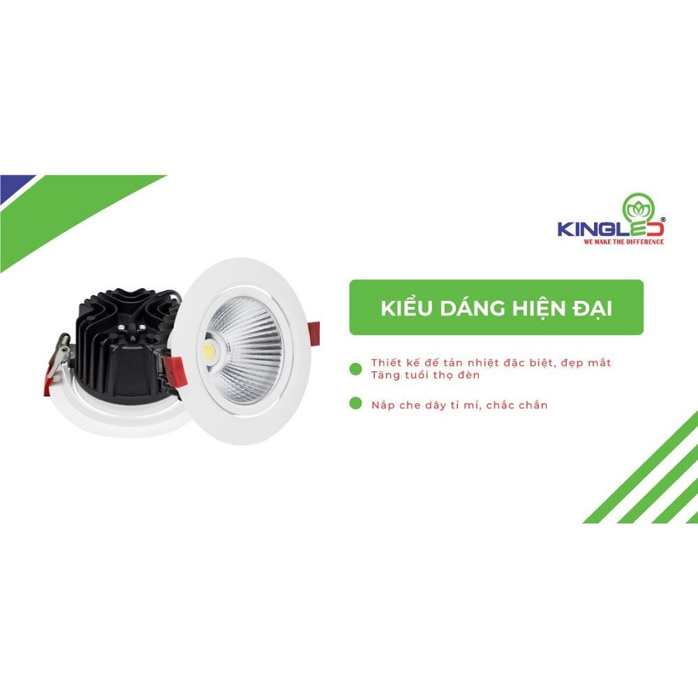 Đèn Led âm trần Xoay Góc KINGLED OPAL Spotlight chiếu rọi chỉnh góc cao cấp. 7W, 10W, 16W, 20W tới 30W.