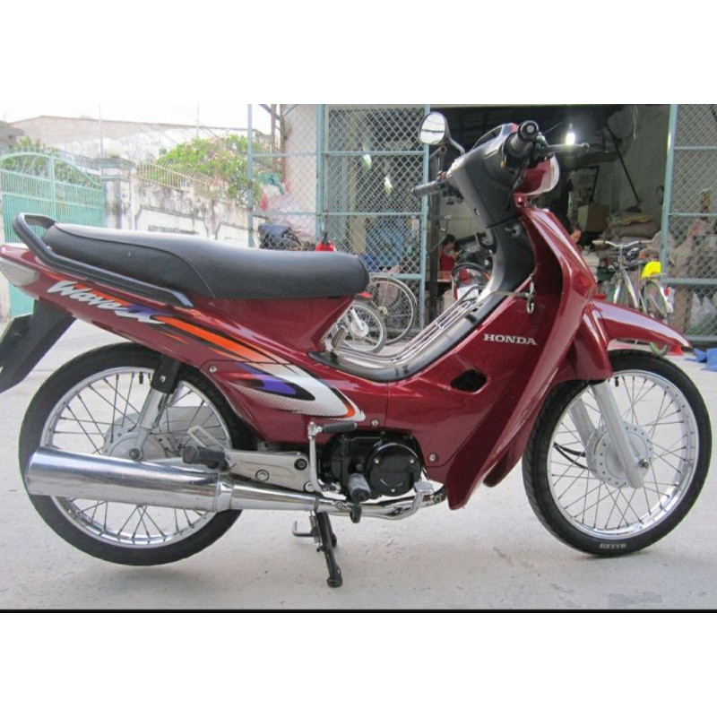 Bộ tem xe Wave Alpha đời đầu màu đỏ, nâu zin honda