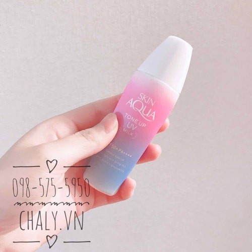 Sữa chống nắng nâng tone Skin Aqua Tone Up UV Milk Nhật. Mẫu mới. Kiềm dầu, nâng tone, che phủ. Hàng Nhật nội địa