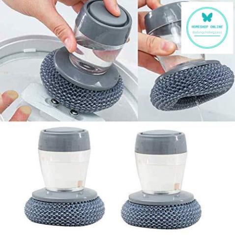 Dụng cụ cọ rửa đa năng, cọ xoong nồi, cọ bếp, cọ rửa bát đĩa có bình chứa tiện lợi