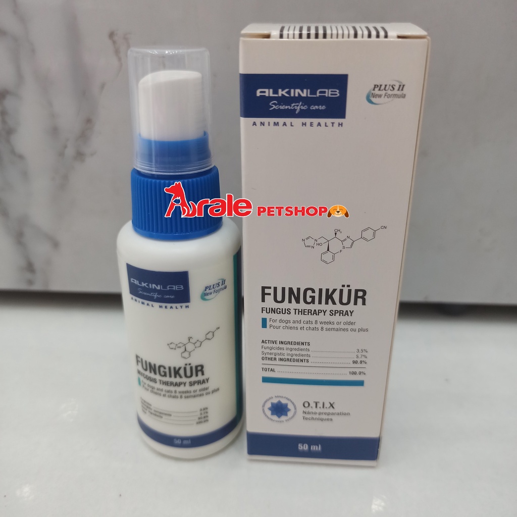 Fungikur Alkin | Xịt Trị Nấm Vảy Gàu Fungikur Cho Chó Mèo | Lọ 50ml