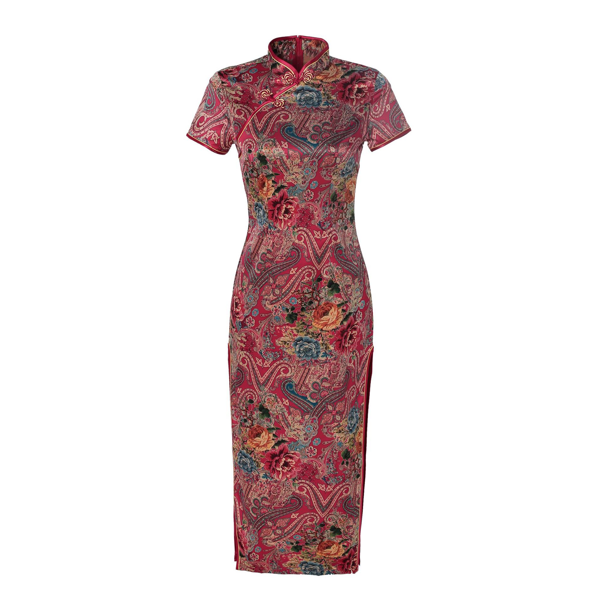 Đầm Sườn Xám Dáng Ôm Vải Satin Phong Cách Trung Hoa Cho Nữ | BigBuy360 - bigbuy360.vn