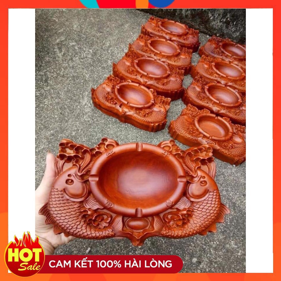 GẠT TÀN CÁ CHÉP LÀM BẰNG GỖ NGUYÊN KHỐI -hàng loại 1