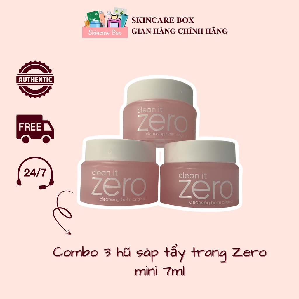 COMBO 3 HŨ SÁP TẨY TRANG ZERO MINI SIZE 7ML