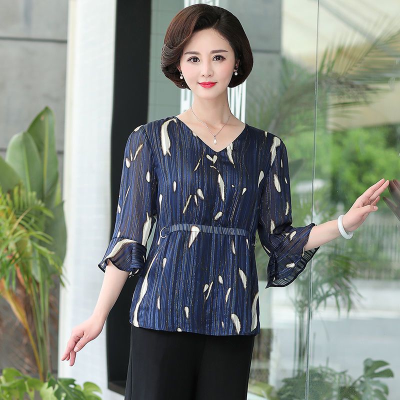 Áo Thun Tay Ngắn Thời Trang Mùa Hè Cho Phụ Nữ Trung Niên