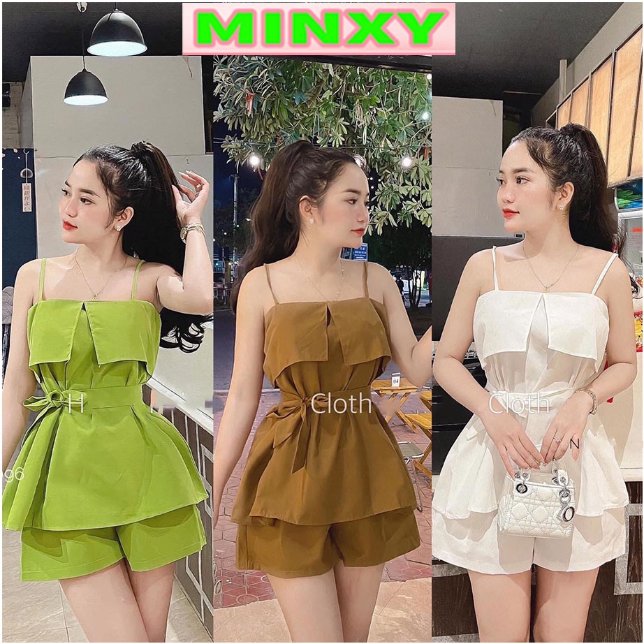 Set 2s thô buộc eo quần sooc bộ thô chuẩn l1 hotgirl quần sooc siu đẹp-MINXY SHOP