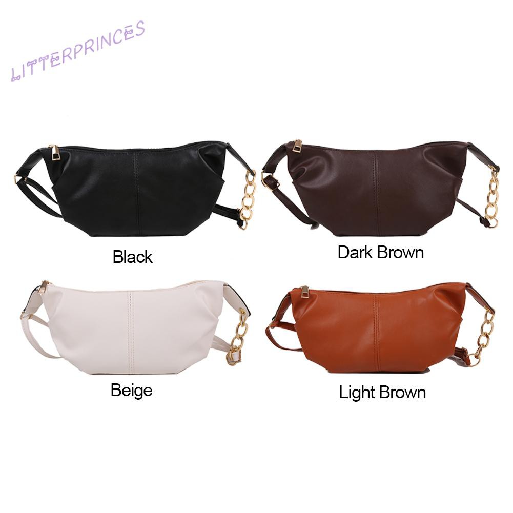 Litterprinces Fashion Women Pure Color PU Shoulder Crossbody Bag Casual Chain Handbags