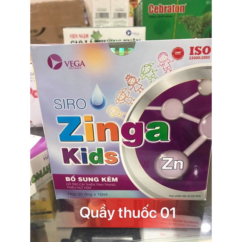 Kẽm ống Siro ZINGA KIDS giúp tăng sức đề kháng, hấp thu tốt,cải thiện tình trạng thiếu hụt kẽm