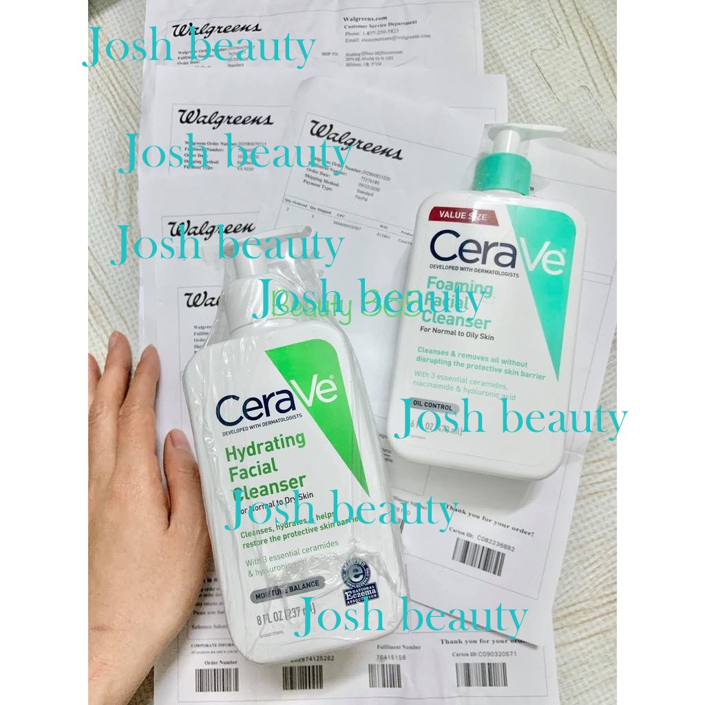 SỮA RỬA MẶT CERAVE da dầu Foaming Facial Cleanser/Hydrating Cleanser - sữa rửa mặt Cerave  355 473m