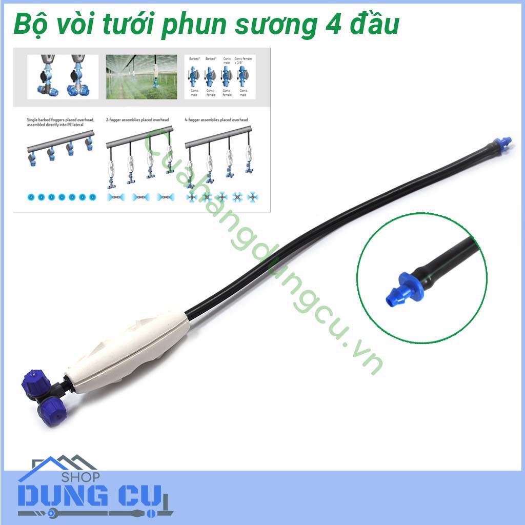 Trọn bộ đầu tưới phun sương 4 cửa FLF Rivulis