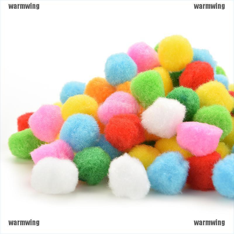 100 Quả Cầu Lông Xù 10mm 20mm 30mm Nhiều Màu Sắc Dùng Làm Đồ Thủ Công Cho Bé
